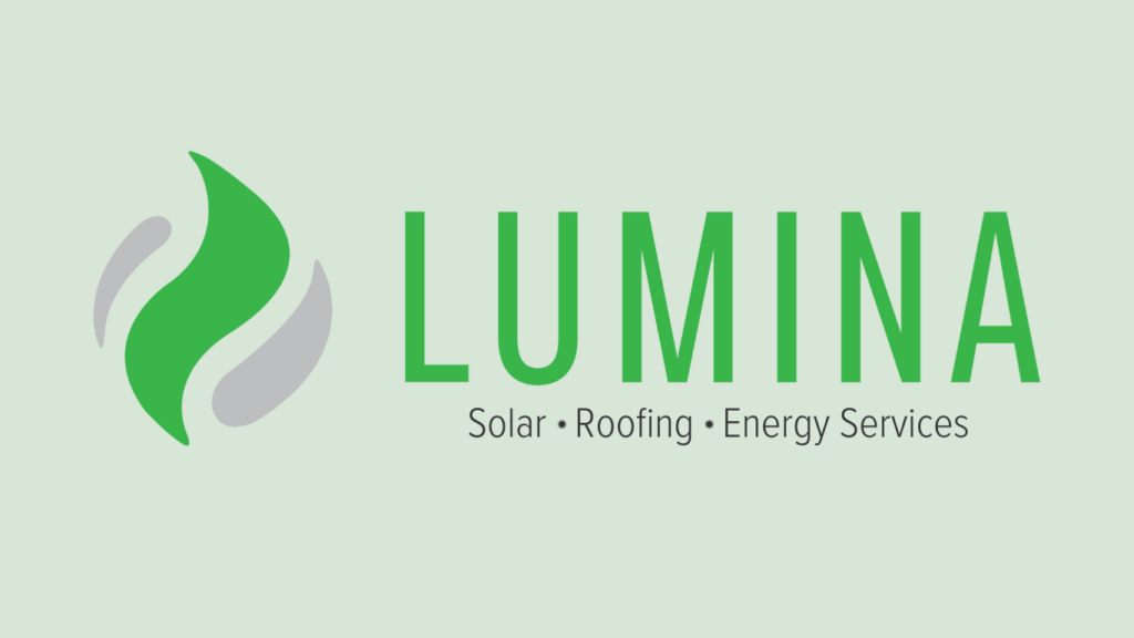 The Lumina logo on a light green background