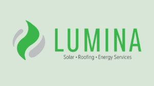 The Lumina logo on a light green background